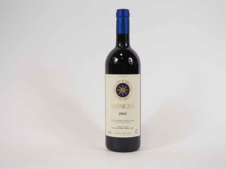 1 BOUTEILLE BOLGHERI SASSICAIA TENUTA SAN GUIDO - 2003  - PAPIER DE SO