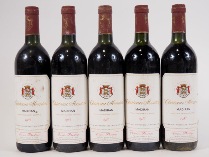 5 BOUTEILLES CHÂTEAU MONTUS 'CUVÉE PRESTIGE' MADIRAN - 1985 - LB