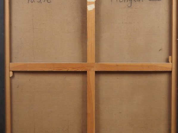 Jorg MADLENER.  "Plongeur IV" Huile sur toile, monogrammée en haut à d