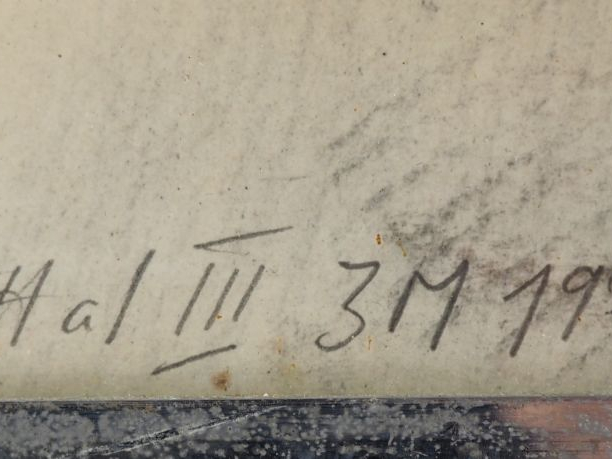 Jorg MADLENER.  "Törless"  Fusain sur papier, monogramé en bas à gauch