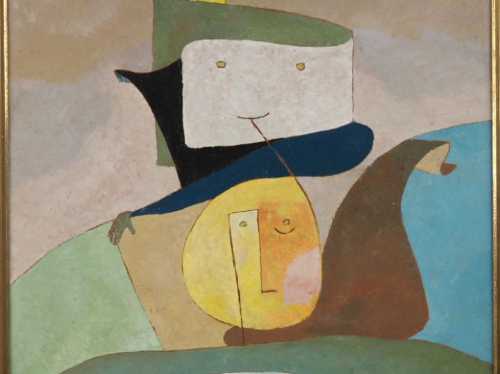 D. MANNONI.  "Navigatera ou solitari" Huile sur panneau, monogrammée e
