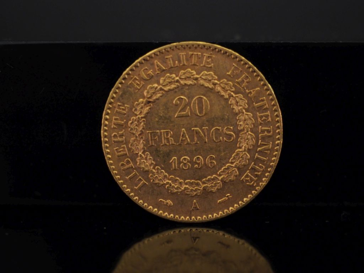 Pièce de 20 Francs or, 1896-A. FRAIS ACHETEURS 10% HT.   