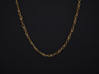 Vente aux enchères Sautoir en or jaune 750, maille fantaisie. Long. 63,5 cm Poids. 15,34 