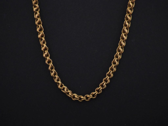 Vente aux enchères Collier souple en or jaune 750, maille ronde tressée.  Long. 49 cm Poi