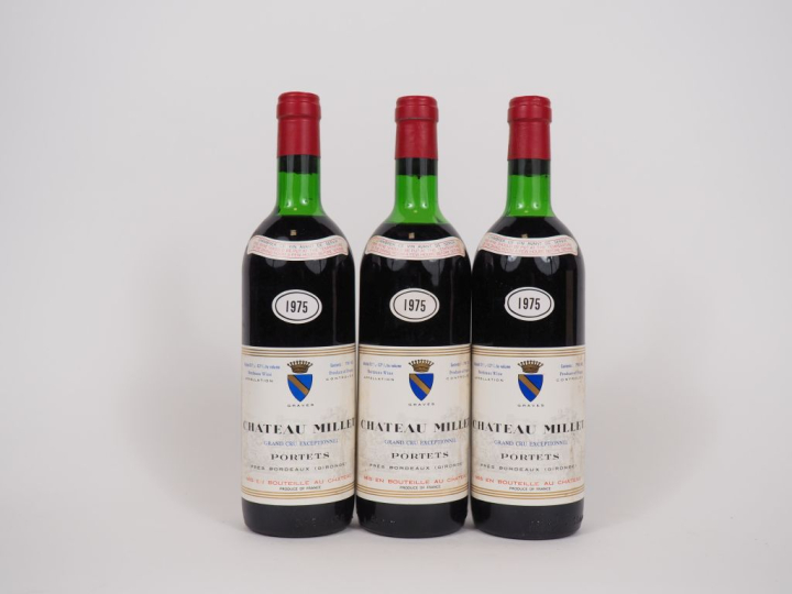 3 BOUTEILLES CHÂTEAU MILLET GC PORTETS - 1975 - LB
