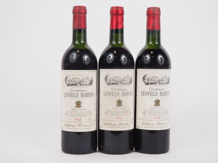 3 BOUTEILLES CHÂTEAU LEOVILLE BARTON GCC ST JULIEN - 1978 - HEP