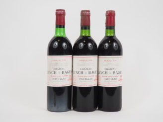 Vente aux enchères 3 BOUTEILLES LYNCH BAGES GCC PAUILLAC -  1978 - 2 BG/1 LB/BOUCHONS LEG