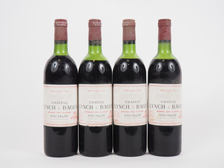 4 BOUTEILLES CHÂTEAU LYNCH BAGES GCC PAUILLAC - 1979 - 1 LB/1 MEP-HEP/