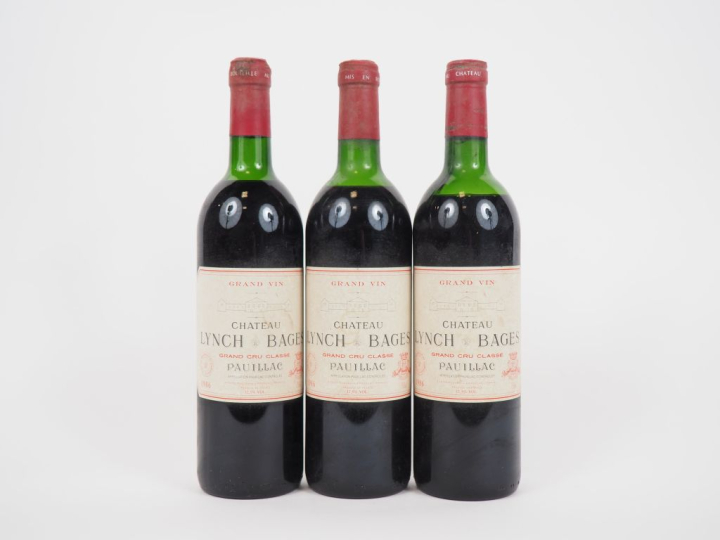 3 BOUTEILLES CHÂTEAU LYNCH BAGES GCC PAUILLAC - 1986 - 1 HEP/1 MEP/1 B