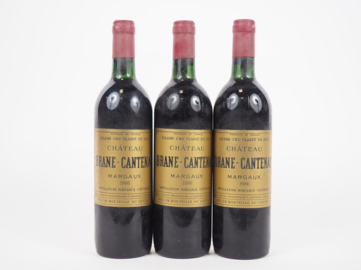 3 BOUTEILLES CHÂTEAU BRANE CANTENAC GCC MARGAUX - 1986 - BG