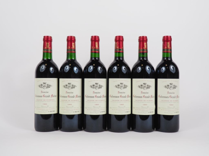 6 BOUTEILLES DOMAINE GALVESSES GRAND MOINE LALANDE DE POMEROL - 1993 -