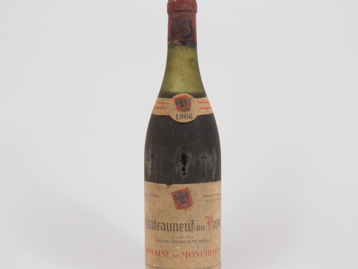 1 BOUTEILLE CHÂTEAUNEUF DU PAPE DOMAINE DE MONT REDON - 1966 - 5,5 CM/