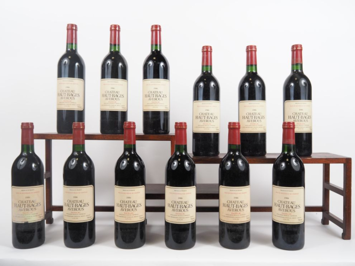 12 BOUTEILLES CHÂTEAU HAUT BAGES AVEROUS PAUILLAC - 1986 - CBO - 6 BG