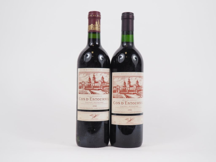 2 BOUTEILLES CHÂTEAU COS D'ESTOURNEL GCC ST ESTÈPHE - 1990