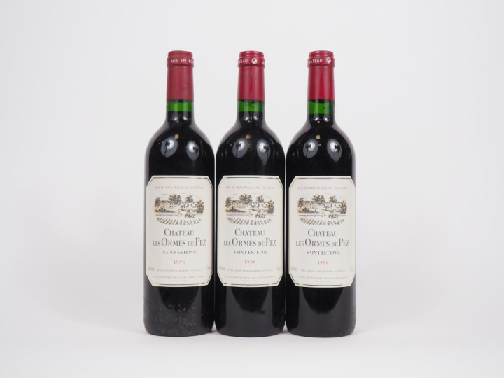 3 BOUTEILLES CHÂTEAU LES ORMES DE PEZ ST ESTÈPHE - 1996