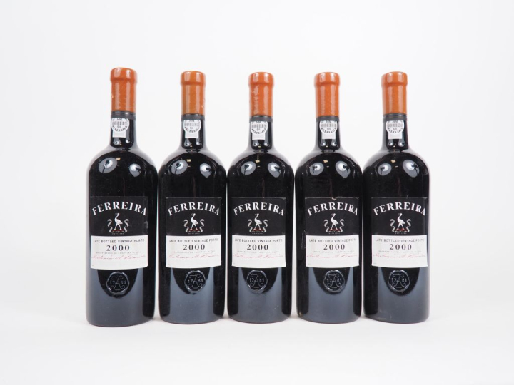 5 BOUTEILLES PORTO FERREIRA "LATE BOTTLED VINTAGE PORTO" - 2000