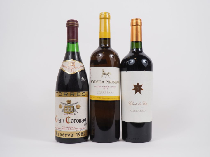3 BOUTEILLES : 1 GRAN CORONAS TORRES RESERVA 1982/1 BODEGA PIRINEOS SO