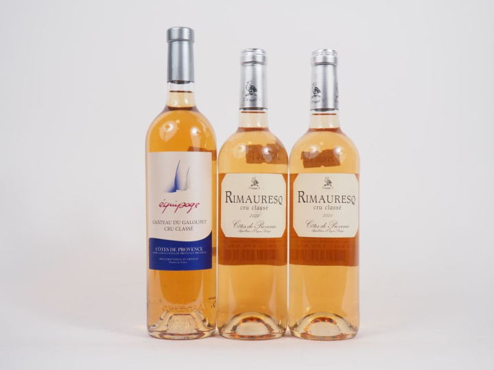 3 BOUTEILLES CC CÔTES DE PROVENCE ROSÉ : 2 RIMAURESQ 2020/1 CHÂTEAU DU