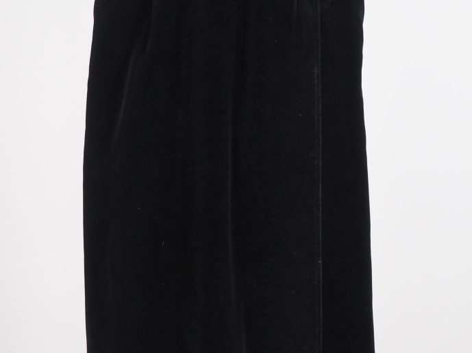 SAINT LAURENT, Rive gauche Jupe portefeuille mi-longue de couleur noir