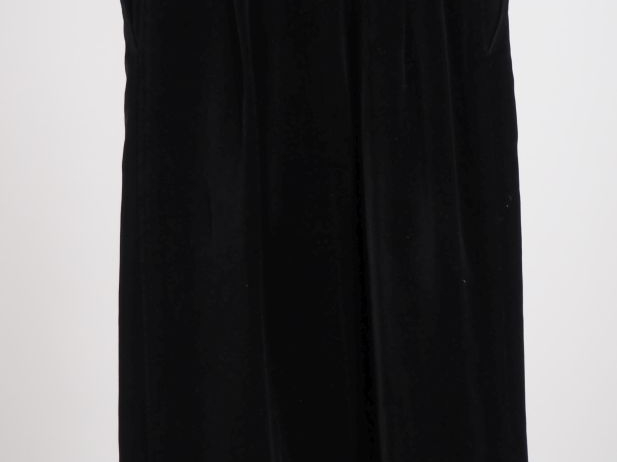 SAINT LAURENT, Rive gauche Jupe portefeuille mi-longue de couleur noir