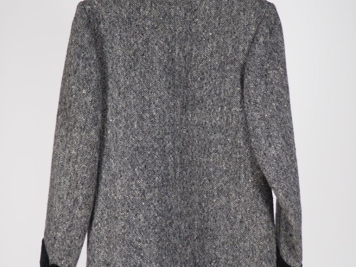 SAINT LAURENT, Rive gauche Veste en laine (100%) chamarrée gris, noir 
