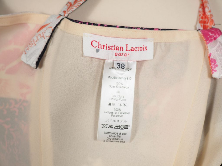 Christian LACROIX, Bazar Robe à fines bretelles en soie (100%), à déco