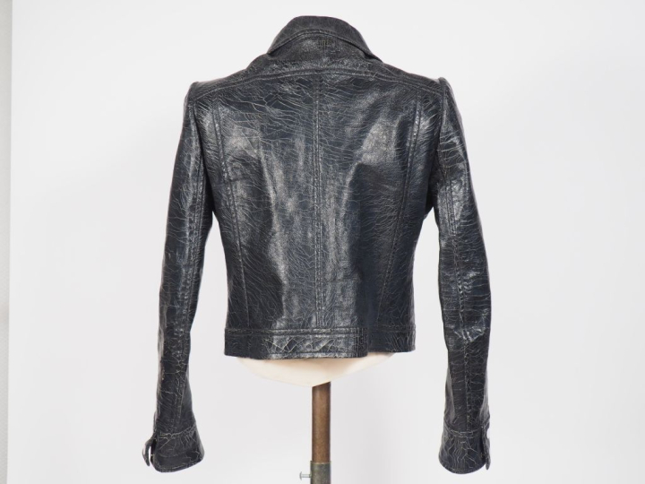 COURREGES, Paris Veste en coton (85%) et polyurethane (15%) noir craqu