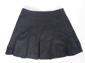 Vente aux enchères KENZO Jupe courte plissée noir en coton (52%) et lin (48%). Deux poche