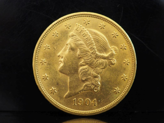 Vente aux enchères Pièce de 20 Dollars or, 1904. FRAIS ACHETEURS 10% HT.   