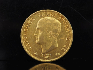 Vente aux enchères Pièce de 40 Lire or, 1812-M. FRAIS ACHETEURS 10% HT.   