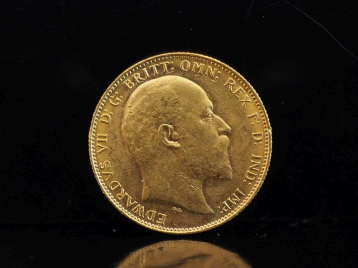 Souverain or, Edouard VII, 1902.  FRAIS ACHETEURS 10% HT.   
