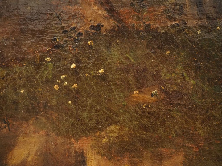 Ecole française XVIIIème. "Bacchanale". Huile sur toile. Dim. 78 x 89 