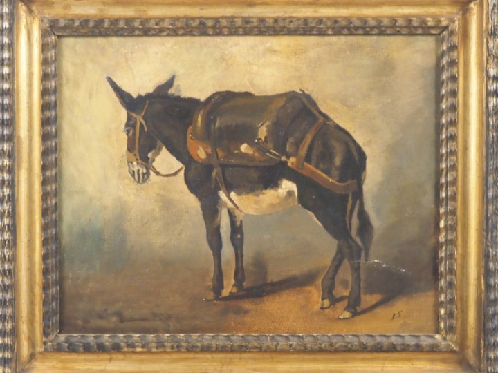 FILIPPO PALIZZI.  "L'âne" Huile sur toile, monogrammée en bas à droite