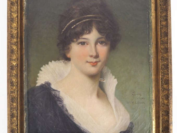 FRANCES. D'après Vigée le Brun "portrait de jeune fille" Huile sur toi