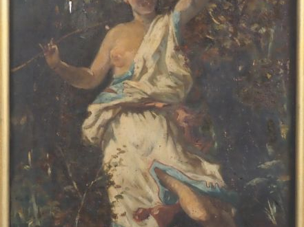 Ecole française XIXème. "Allégorie de la pêche et de la chasse" Paire 