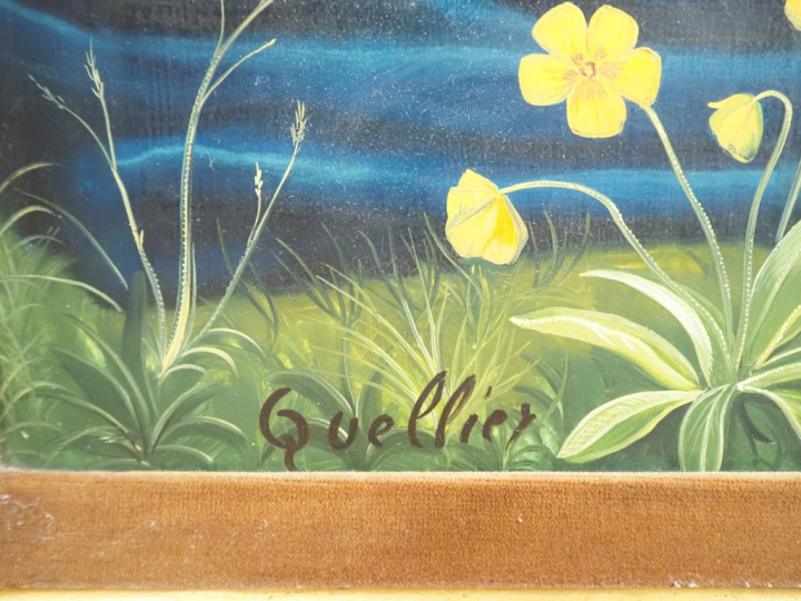 André QUELLIER.  "Blonde et brune" Huile sur toile, signée en bas à ga