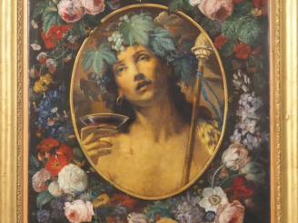 Vente aux enchères Ecole XIXème. "allégorie de Bacchus" Huile sur toile (réentoilée) Dim.