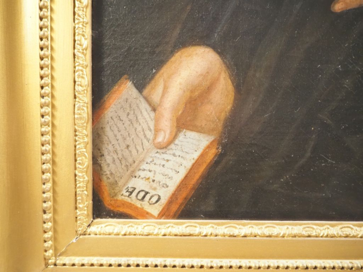 Ecole française XIXème. "portrait de poétesse"  Huile sur toile Dim. 9