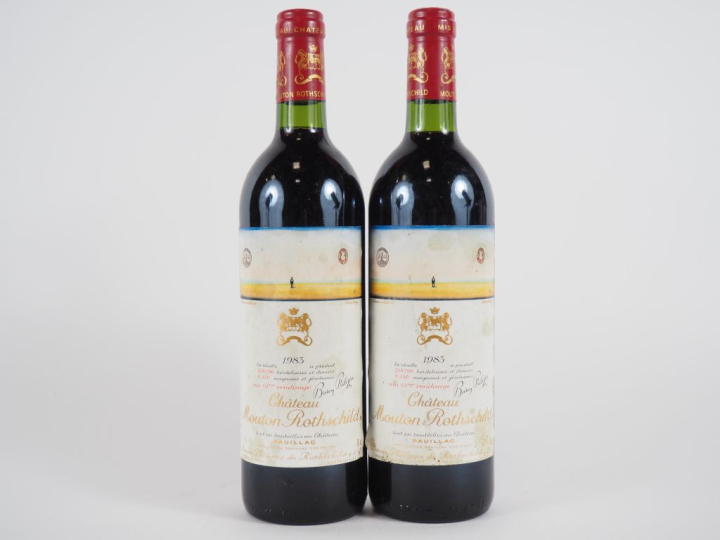 2 BOUTEILLES CHÂTEAU MOUTON ROTHSCHILD 1er GCC PAUILLAC - 1983 - BG/ET