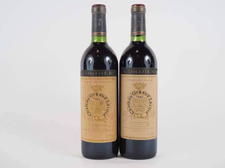 2 BOUTEILLES CHÂTEAU GRUAUD LAROSE GCC ST JULIEN - 1983 - BG/1 ELS