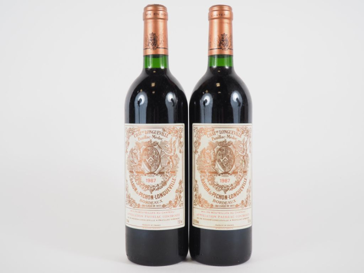 2 BOUTEILLES CHÂTEAU LONGUEVILLE BARON DE PICHON GCC PAUILLAC - 1987