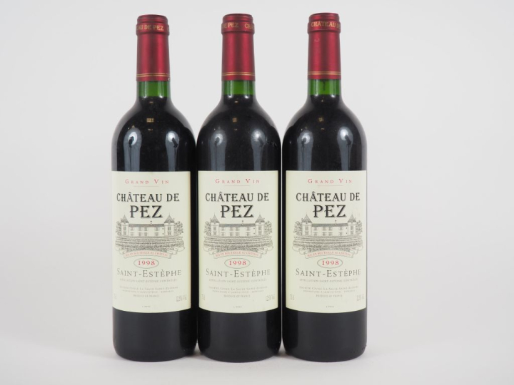 3 BOUTEILLES CHÂTEAU DE PEZ ST ESTÈPHE - 1998