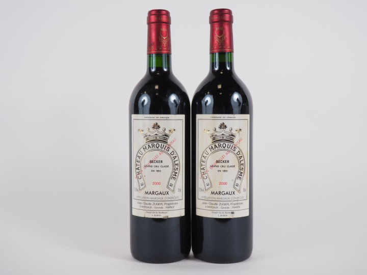 2 BOUTEILLES CHÂTEAU MARQUIS D'ALESME GCC MARGAUX - 2000