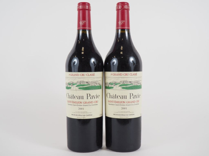 2 BOUTEILLES CHÂTEAU PAVIE 1er GCC ST ÉMILION - 2001