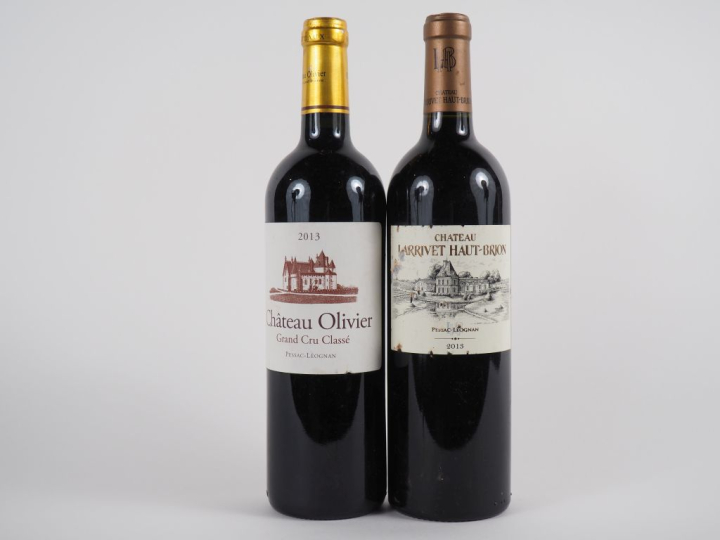 2 BOUTEILLES GRAVES de 2013 : 1 CHÂTEAU OLIVIER GCC - 1 CHÂTEAU LARRIV