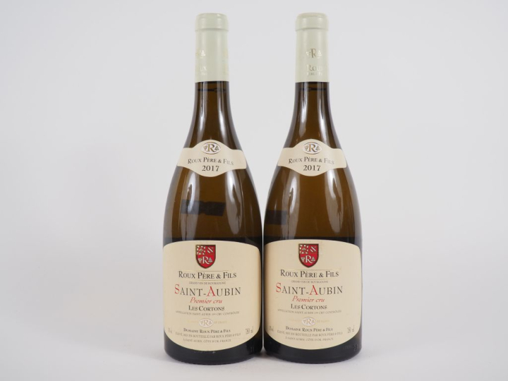 2 BOUTEILLES SAINT AUBIN 1er CRU 'LES CORTONS' ROUX PÈRE   FILS - 2017