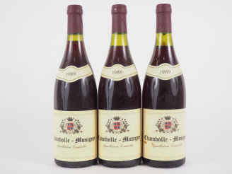 Vente aux enchères 3 BOUTEILLES CHAMBOLLE MUSIGNY MISE NÉGOCE - 1989