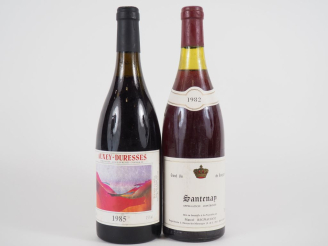 Vente aux enchères 2 BOUTEILLES : 1 SANTENAY M.REGNAUDOT 1982 - 1 AUXEY DURESSES DOMAINE 