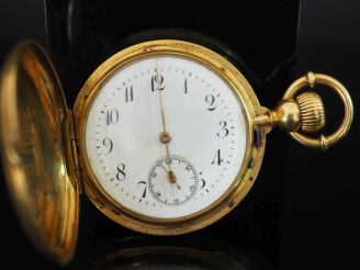 Vente aux enchères H. BISSEN, à Paris Montre de gousset aveugle en or jaune 750.  Cadran 