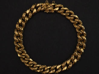 Vente aux enchères Bracelet souple en or jaune 750, maille gourmette.  Long. 18,5 cm Poid